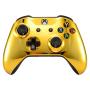 eXtremeRate Chrome Gold Top Shell Front Housing Faceplate Replacement Parts with Side Rails Panel for Xbox One X & One S Controller (Model 1708)