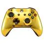eXtremeRate Chrome Gold Top Shell Front Housing Faceplate Replacement Parts with Side Rails Panel for Xbox One X & One S Controller (Model 1708)