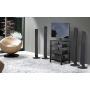 Fitueyes 4-tier Media Stand Audio/Video Component Cabinet with Glass Shelf for /Apple Tv/xbox One/ps4 AS406001GB