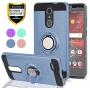 ZTE ZMAX One (Z719DL)/ZTE Grand X4/ZTE Blade Spark Z971 C with HD Phone Screen Protector,Ymhxcy 360 Degree Rotating Ring & Bracket Dual Layer Resistant Back Cover for ZTE Grand X 4 Z956-ZH Metal Slate