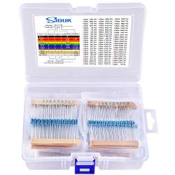 SIQUK 1480 Pieces Resistors 68 Values 1% Resistor Kit 0 Ohm-1M Ohm 1/4W Metal Film Resistors Assortment for DIY and Experiments