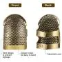 5 Pieces Copper Sewing Thimble, Adjustable Metal Bronze Sewing Thimble Rings, Faux Leather Coin Thimble Finger Protectors and Big-eye Yarn Knitting Needles for Needlework, Hand Embroidery and Knitting 5 Pieces Copper Sewing Thimble, Adjustable Metal Bronze Sewing Thimble Rings, Faux Leather Coin Thimble Finger Protectors and Big-eye Yarn Knitting Needles for Needlework, Hand Embroidery and Knitting