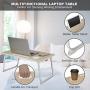 Laptop Bed Tray Table with Handle Folding Laptop Desk Laptop Bed desk Stand Standing Table with Foldable Legs Couch Table Bed Desk Reading Stand Foldable Lap Table for Sofa Couch Floor(wood-color)