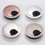 Xntun 3 Pcs Satin Nickel Metal Cable Grommet, Zinc Alloy Desk Table Grommet Cable Cord Hole Cover for Home and Office, Fits 2inch Hole (Black)