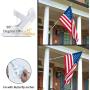 Tectsia Two Position Flag Pole Holder, Flag Pole Bracket for House, Heavy Duty Aluminum Alloy, Rust Proof and Wind Resistant, Outdoor Porch Metal Flag Pole Holder for Wall with Hardware