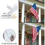 Tectsia Two Position Flag Pole Holder, Flag Pole Bracket for House, Heavy Duty Aluminum Alloy, Rust Proof and Wind Resistant, Outdoor Porch Metal Flag Pole Holder for Wall with Hardware