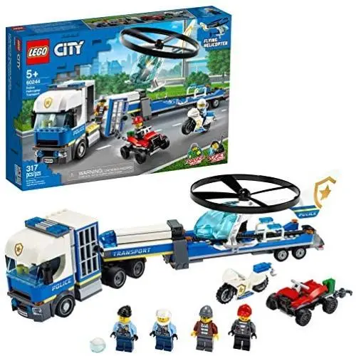 LEGO City Police Helicopter Transport 60244 Police Toy, Cool Building Set for Kids, New 2020 (317 Pieces) LEGO City Police Helicopter Transport 60244 Police Toy, Cool Building Set for Kids, New 2020 (317 Pieces)