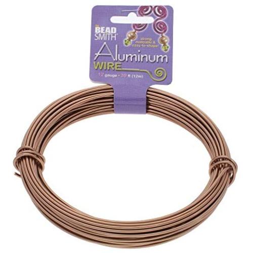 The Beadsmith 12-Gauge Anodized Aluminum Wire for Jewelry Making, Metal Wire for Wrapping (Light Copper)