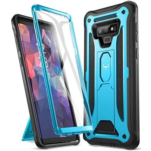 YOUMAKER Kickstand Case for Galaxy Note 9, Full Body with Built-in Screen Protector Heavy Duty Protection Shockproof Rugged Cover for Samsung Galaxy Note 9 6.4 Inch - Blue