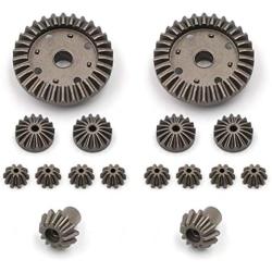 XIANYUNDIAN Metal Upgrades for Wltoys 12428 12423 12628 RC Car Spare Part Upgrade Metal Front Rear Differential Gear Set 12428-0091/0133 Repair Parts (Color : 16 Differential Gear)