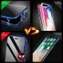 MIMEI Privacy Magnetic Case for iPhone X/Xs 5.8'', Clear Double Sided Tempered Glass [Magnet Absorption Metal Bumper Frame] Thin Anti-Spy 360 Full Protective Phone Case 5.8 (Blue, X/Xs 5.8'')
