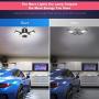 BBESTLED 80W Garage Light Bulb 3 Adjustable Panels Black