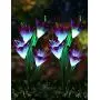 Bright Zeal 2 Bundle 8 Lily LED Fairy Solar Garden Light with Color Changing Flower Lights - Multi Color Solar Lights Outdoor Garden LED Flower Waterproof - Solar Power Purple Lily Flower LED Light Bright Zeal 2 Bundle 8 Lily LED Fairy Solar Garden Light with Color Changing Flower Lights - Multi Color Solar Lights Outdoor Garden LED Flower Waterproof - Solar Power Purple Lily Flower LED Light
