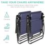 Best Choice Products Set of 2 Adjustable Steel Mesh Zero Gravity Lounge Chair Recliners w/Pillows and Cup Holder Trays, Blue