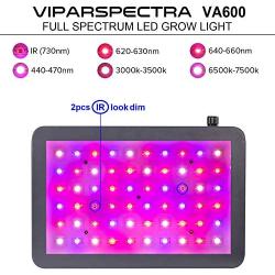 Plant Grow Light, VIPARSPECTRA Newest Dimmable 600W LED Grow Light, with Daisy Chain, Dual Chips Full Spectrum LED Grow Lamp for Hydroponic Indoor Plants Veg and Flower(10W LEDs 60Pcs)