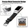 Hotodeal Replacement Leather Band Compatible for Charge 2, Classic Genuine Leather Wristband Metal Connector Watch Bands, Fitness Strap Women Men Small Large