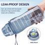 Fidus Large 1 Gallon/128oz Motivational Water Bottle with Time Marker & Straw,Leakproof Tritan BPA Free Water Jug,Ensure You Drink Enough Water Daily for Fitness,Gym and Outdoor Sports