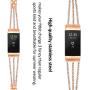 fastgo Compatible for Fitbit Charge 4 Charge 3 and Charge 3 SE Bands,Premium Stainless Steel Replacement Wristbands Classy Sport Bracelet Band for Women and Girls (Rose Gold)