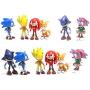Sonic the Hedgehog Action Figures – 6-Pack Collectible Figures with Sonic Brooch– Highly Detailed Design – For Kids and Collectors– Includes Sonic, Tails, Knuckles, Metal Sonic, Amy Rose & Super Sonic
