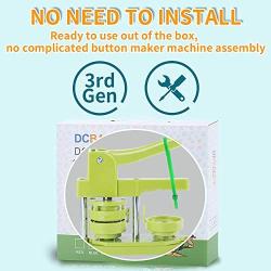 Happizza Installation-Free Button Badge Maker Machine (3rd Gen) 58mm (2.25in) DIY Pin Button Maker Press Machine Badge Punch Press with Free 100pcs Button Parts&Pictures&Circle Cutter&Magic Book