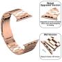 [Upgraded] Wolait Compatible with Apple Watch Band 40mm 38mm , Ultra Thin Solid Stainless Steel Band for Apple iWatch SE Series 6/5/4/3/2/1 Men Women - New Rose Gold