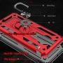 Rebex Compatible with Moto G7 Case Cover,Moto G7+ Plus Case,Tough Heavy Protective 360 Metal Rotating Ring Kickstand Holder Grip Magnetic Metal Armor Heavy Duty Shockproof(Red)