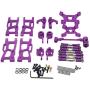F Fityle Metal Upgrade Part Kits for WLtoys 1/12 124019 1:14 144001 RC Car Truck Front/Rear Swing Arms Steering Group Front/Rear Shock Mounts - Purple