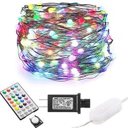 Ultra Bright Plug in Fairy String Lights, 33ft 100LED with 12 Modes and 12 Colors Changing Remote for Indoor Outdoor IP65 Waterproof Light String Lighting Decor for Bedroom Patio Wedding Party