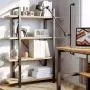 IRONCK Bookshelf and Bookcase 4-Tier, 130lbs/shelf Load Capacity, Industrial Bookshelves Storage Display Shelves, Home Office Furniture, Wood and Metal Frame