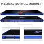 MME ASUS ROG 2 Phone Case Bumper Metal Luminescent Rubber Corner Shockproof Full Body Protection with Tempered Glass Screen Protector and Anti-Scratch Carbon Fiber Skin Back (Blue)