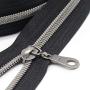 YaHoGa #5 Gunmetal Metallic Nylon Coil Zippers by The Yard Bulk Black Tape 10 Yards with 25pcs Sliders for DIY Sewing Tailor Craft Bag (Black)