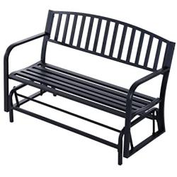 Outsunny 50'' Outdoor Patio Swing Glider Bench Chair - Black