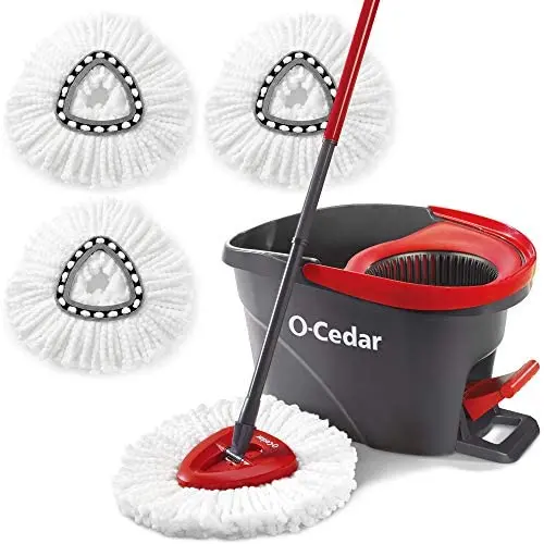 O-Cedar Easywring Microfiber Spin Mop & Bucket Floor Cleaning System with 3 Extra Refills O-Cedar Easywring Microfiber Spin Mop & Bucket Floor Cleaning System with 3 Extra Refills