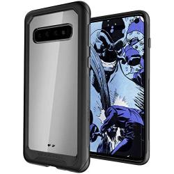 Ghostek Atomic Slim Galaxy S10 Clear Case with Space Metal Bumper Super Heavy Duty Protection Military Grade Shockproof Design and Wireless Charging Compatible for 2019 Galaxy S10 (6.1 Inch) - (Black)