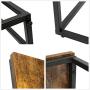 Yusong Retro Industrial Side Table,21-Inch Wood & Metal End Table with Magazine Holder,H Shape Narrow End Table with Storage Holder,Rustic Brown
