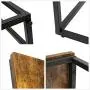 Yusong Retro Industrial Side Table,21-Inch Wood & Metal End Table with Magazine Holder,H Shape Narrow End Table with Storage Holder,Rustic Brown Yusong Retro Industrial Side Table,21-Inch Wood & Metal End Table with Magazine Holder,H Shape Narrow End Table with Storage Holder,Rustic Brown
