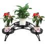 DAZONE Arch Plant Stand Metal Patio Stand Rack with 3 holder (Black)