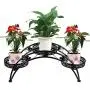 DAZONE Arch Plant Stand Metal Patio Stand Rack with 3 holder (Black) DAZONE Arch Plant Stand Metal Patio Stand Rack with 3 holder (Black)