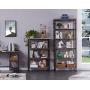Hombazaar 6-Tier Tall Bookshelf, Vintage Industrial Metal Bookcase Display Rack and Storage Organizer for Living Room, Grey Oak