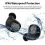 iLuv TB100 Glossy Black True Wireless Earbuds Cordless In-Ear Bluetooth 5.0 with Hands-Free Call MEMS Microphone, IPX6 Waterproof Protection, Long Playtime; Includes Compact Charging Case & 3 Ear Tips