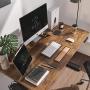 FAMISKY Dual Motor Adjustable Height Electric Standing Desk, 48 x 24 Inches Stand Up Home Office Desk with Splice Tabletop, Black Frame/Walnut Top FAMISKY Dual Motor Adjustable Height Electric Standing Desk, 48 x 24 Inches Stand Up Home Office Desk with Splice Tabletop, Black Frame/Walnut Top