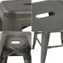 Devoko Metal Bar Stools 24'' Indoor Outdoor Stackable Barstools Modern Style Industrial Vintage Counter Bar Stools Set of 4 (Gun) Devoko Metal Bar Stools 24'' Indoor Outdoor Stackable Barstools Modern Style Industrial Vintage Counter Bar Stools Set of 4 (Gun)