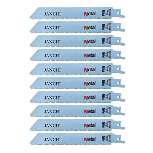 6-Inch 18TPI Metal Cutting Reciprocating Saw Blades, Straight Back, Bi-Metal Top Material Demolition Reciprocating Saw Blades for Thin Metal Cutting [1.5-4mm], Pipes, Profiles [Dia.5-100mm] 10-Pack