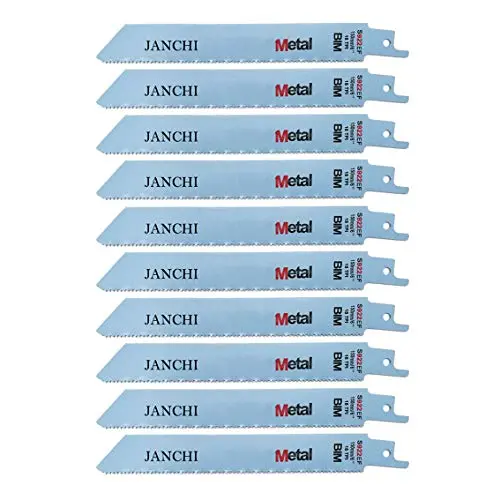 6-Inch 18TPI Metal Cutting Reciprocating Saw Blades, Straight Back, Bi-Metal Top Material Demolition Reciprocating Saw Blades for Thin Metal Cutting [1.5-4mm], Pipes, Profiles [Dia.5-100mm] 10-Pack