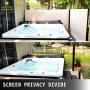 LOVSHARE Retractable Side Awning 236'' x 71'',Double Retractable Patio Screen Waterproof, Retractable Room Divider Creamy-White for Privacy, Garden, Outdoor, Patio and Terrace