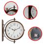 Bestime 17inch Metal Case Double Side Clock. Antique Copper Look. Indoor/Outdoor Garden