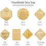 TitanShield Solid Gold Polyhedral Dungeons and Dragons D&D Metal 7-Dice Set