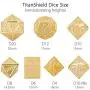 TitanShield Solid Gold Polyhedral Dungeons and Dragons D&D Metal 7-Dice Set TitanShield Solid Gold Polyhedral Dungeons and Dragons D&D Metal 7-Dice Set