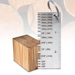 Metal Sheet Thickness Gauge, Portable Double-Sided Stainless Steel Wire/Metal Sheet Thickness Gauge, Inspection Tool with Clear Printing(Measuring Range: 0.0239-0.035)