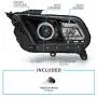 AmeriLite for 2010-2014 Ford Mustang Halogen Model Black Xtreme LED Halo Projector Replacement Headlights Pair - Passenger and Driver Side AmeriLite for 2010-2014 Ford Mustang Halogen Model Black Xtreme LED Halo Projector Replacement Headlights Pair - Passenger and Driver Side